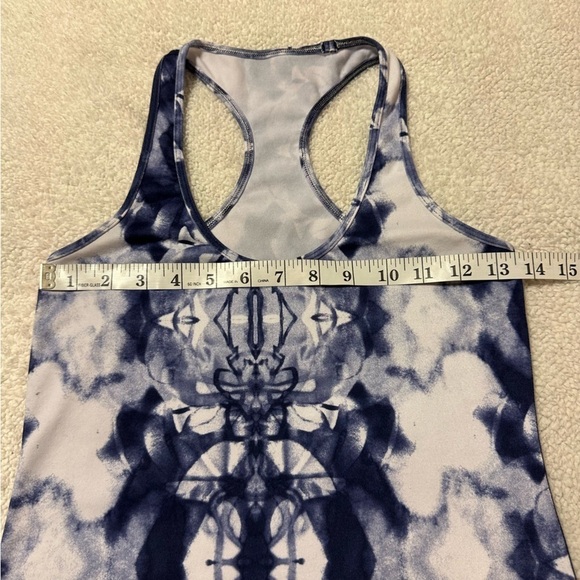 Lululemon Cool Racerback Tank Top Ink Blot White Deep Indigo Tie Dye - Picture 4 of 11